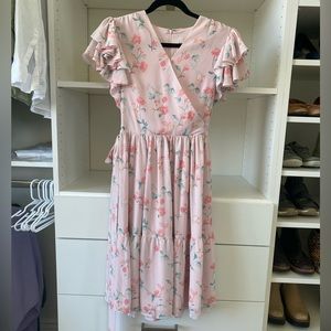 Rachel Parcell Pink Flutter Sleeve Dress